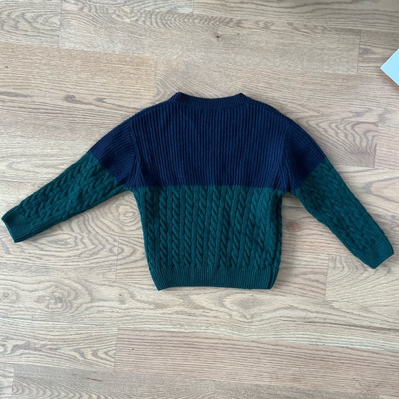 Navy and green beautiful wool sweater - size 4 - Picture 2 of 4